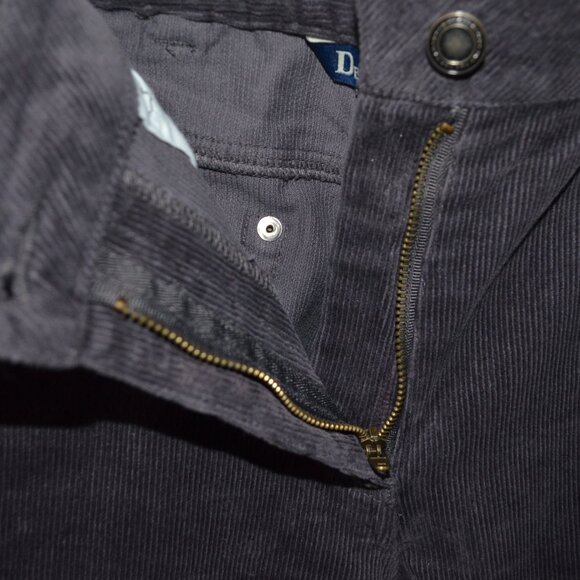 Denim & Co. Corduroy 5 Pocket Flare Cut Jeans, Dark Gray - NWOT - Picture 4 of 9